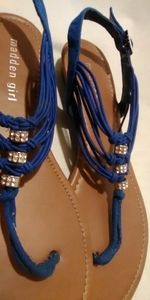 MADDEN GIRL 'Teager' Size 8 Medium Blue Stud Embel